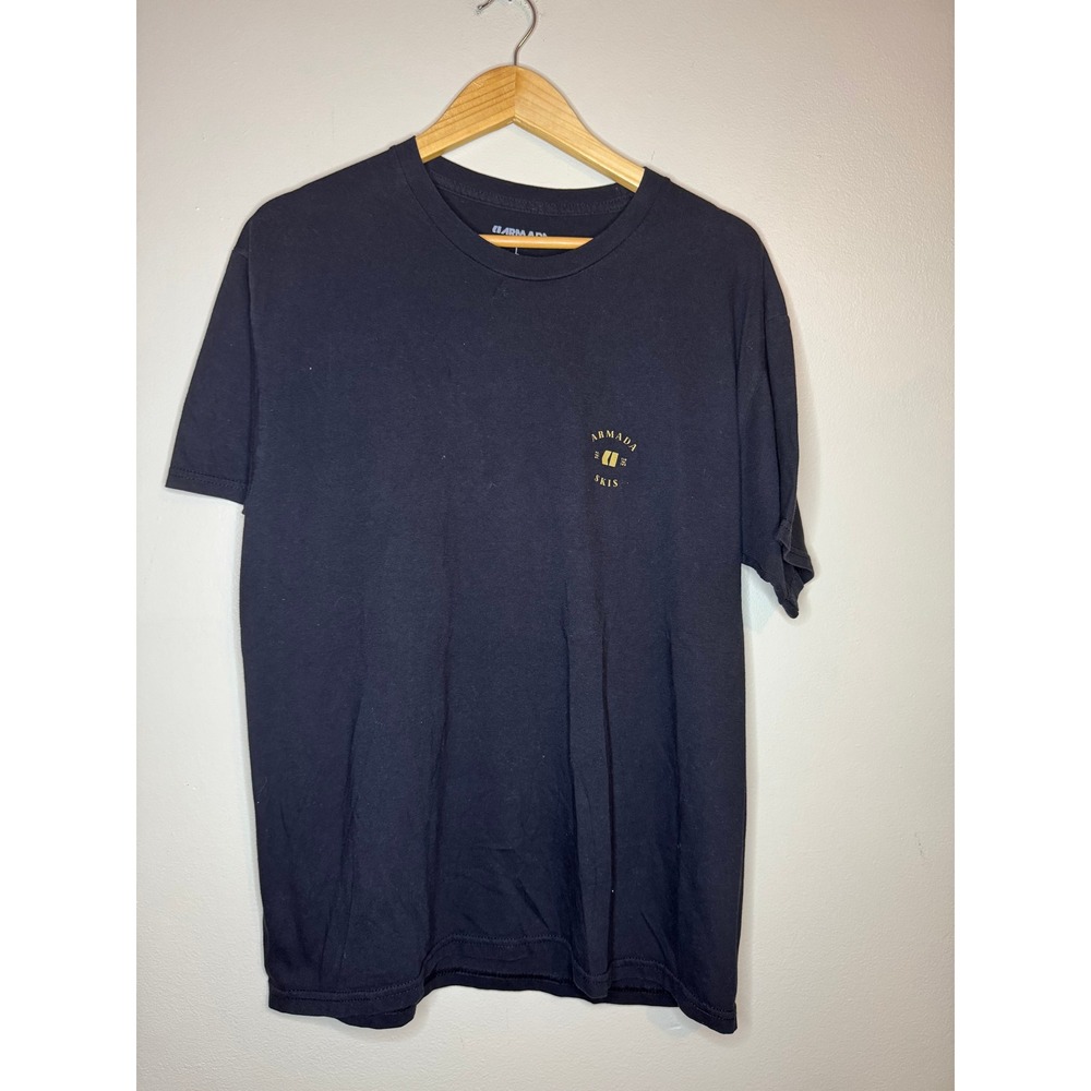 Armada Skis Mens Graphic T-Shirt Black Short Sleeve Crew Neck Large Logo Tee